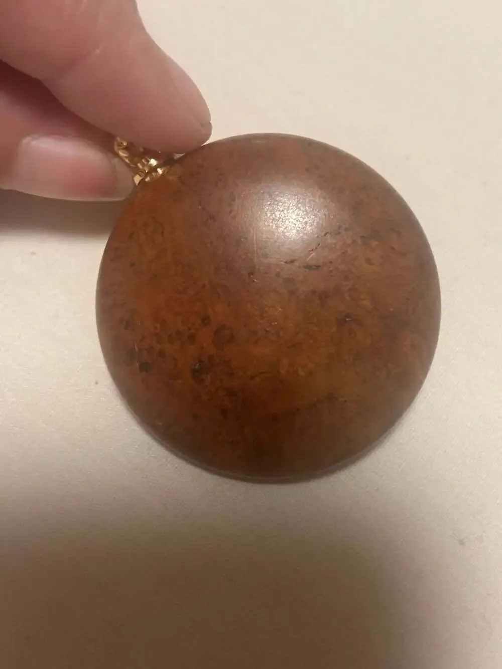 Vintage Hand-Turned Wood Burl Pendant or Desk Clock